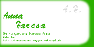 anna harcsa business card
